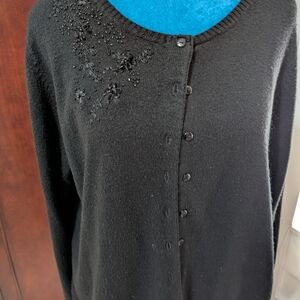 Source Unknown Black Cardigan with Embellished Detail